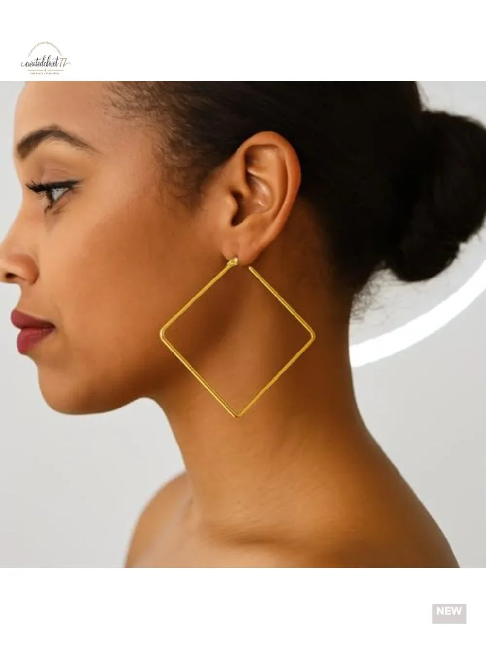 18K Gold Plated Copper Hoop Earrings - Hypoallergenic Lightweight Fashion